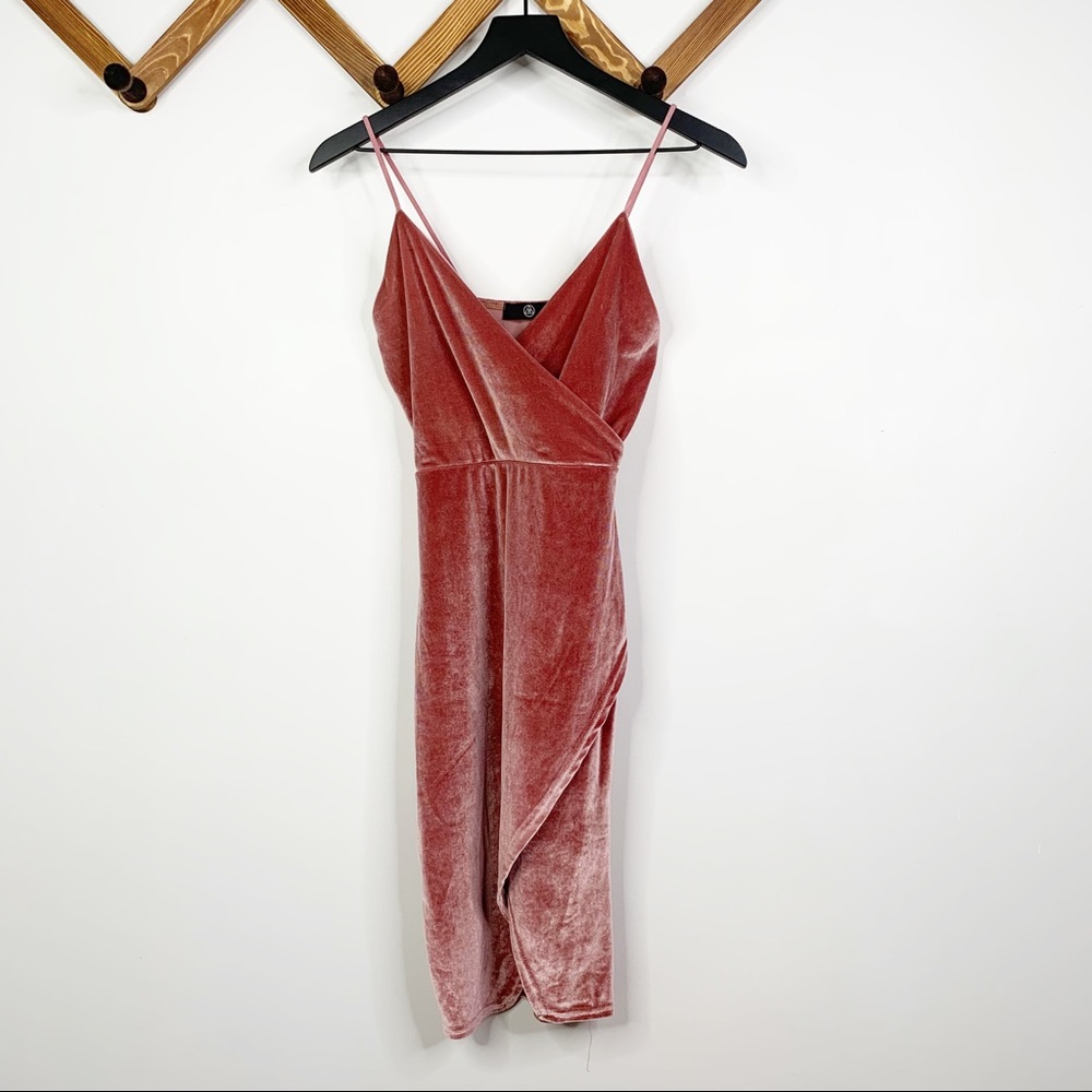 Missguided Dusty Rose Velvet Mini Dress